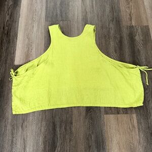 Bryn Walker oversized linen tank XXS green open side tie minimalist sleeveless